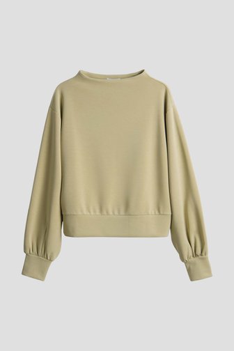 Voorkant van Lichtgroene sweater met ballonmouwen door Opus voor Dames