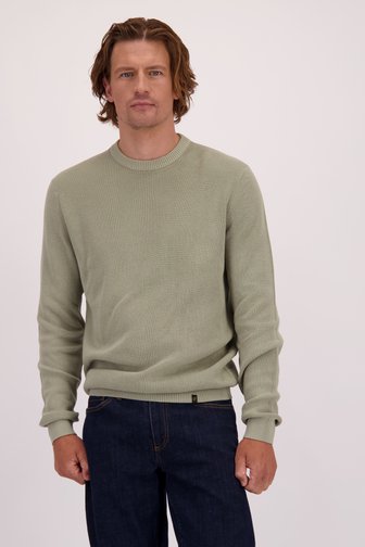 Voorkant van Lichtgroene trui met ronde hals door Ravøtt voor Heren