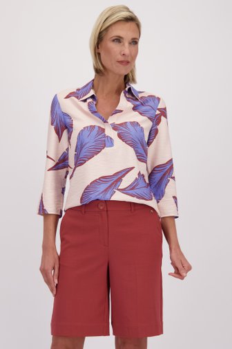 Voorkant van Lichtroze blouse met 3/4 mouwen door Claude Arielle voor Dames
