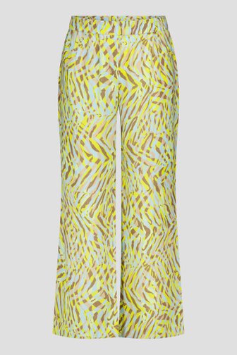 Linnen broek met gele grafische print van Barbara Lebek voor Dames