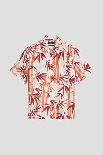 Productfoto 1 van Linnen hemd met oranje print - Regular fit door Marc O'Polo voor Heren