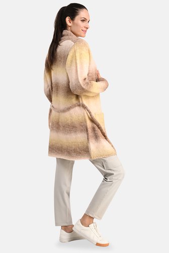 Long cardigan en beige/rose ombré de Bicalla pour Femmes