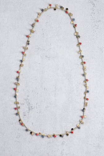 Le devant de Long collier doré avec perles colorées de Liberty Island pour Femmes