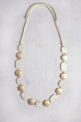 Long collier écru-doré de Liberty Island pour Femmes