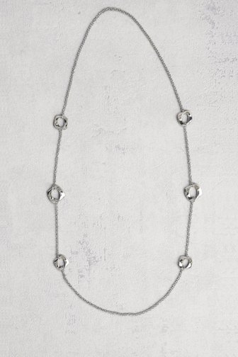 Long collier en argent avec pendentifs ronds de Liberty Island pour Femmes