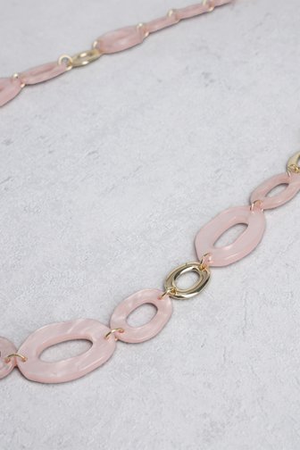 Le devant de Long collier rose avec éléments organiques de Liberty Island pour Femmes