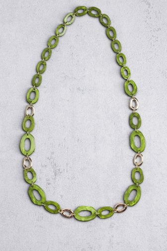 Le devant de Long collier vert avec éléments organiques de Liberty Island pour Femmes