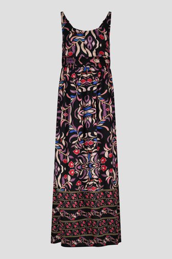 Longue robe noire à imprimé floral coloré  de Only Carmakoma pour Femmes