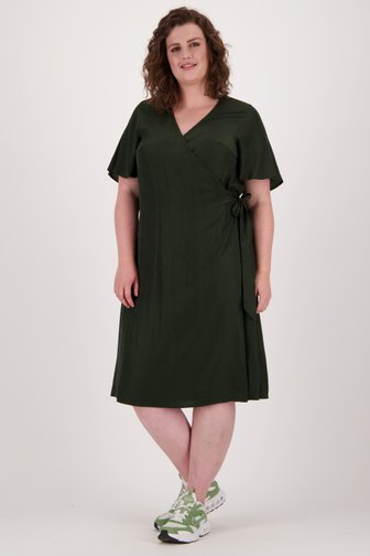 Longue robe portefeuille vert foncé de Only Carmakoma pour Femmes