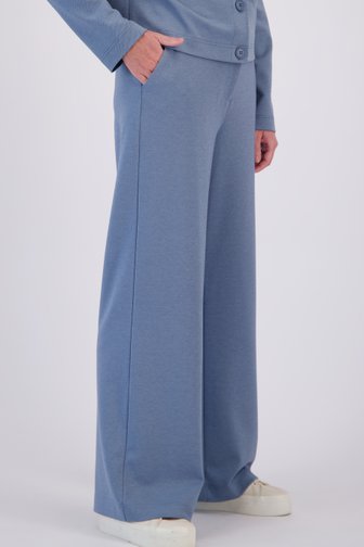Voorkant van Losse blauwe broek met hoge taille door Libelle voor Dames