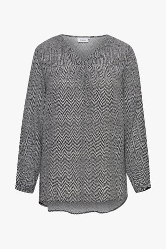 Losse blouse met zwart-witte print van Fransa voor Dames