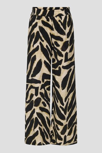 Voorkant van Losse broek met beige-zwarte print door JDY voor Dames