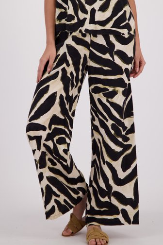 Voorkant van Losse broek met beige-zwarte print door JDY voor Dames