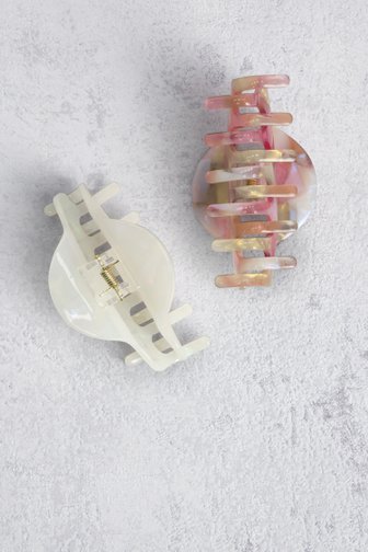Le devant de Lot de 2 barrettes – Blanc et rose de Liberty Island pour Femmes