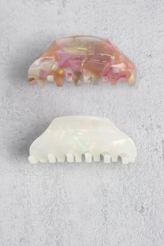 Le devant de Lot de 2 barrettes – Blanc et rose de Liberty Island pour Femmes