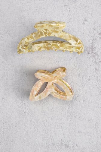 Le devant de Lot de 2 barrettes – rose et blanc de Liberty Island pour Femmes