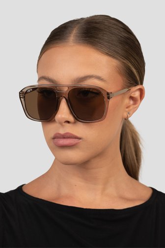 Lunettes de soleil rectangulaires brunes – Reina de OTRA pour Femmes