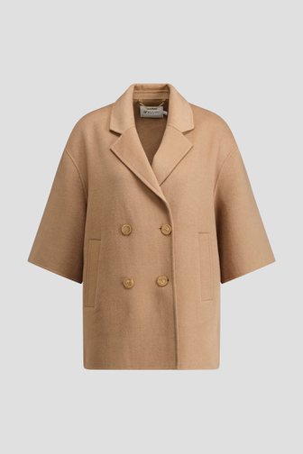 Le devant de Manteau beige à manches courtes de D'Auvry pour Femmes