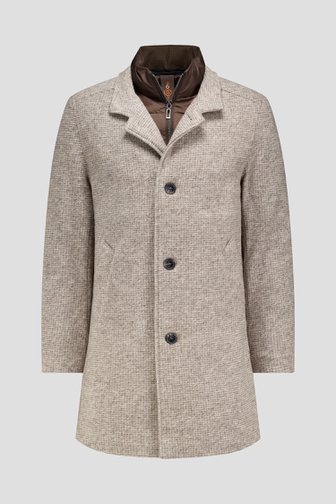 Photo produit 1 de Manteau beige chiné avec insert matelassé de Gate One pour Hommes