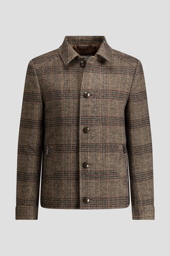 Le devant de Manteau brun à carreaux de Upper East pour Hommes