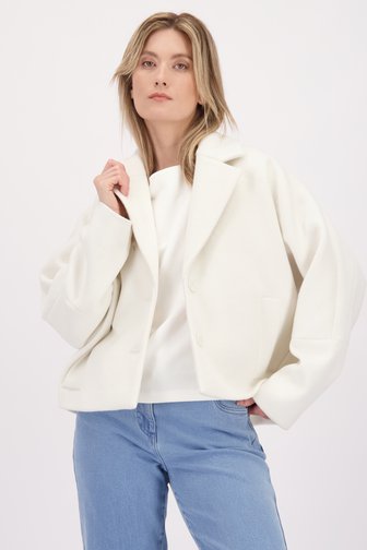 Le devant de Manteau court blanc en laine de D'Auvry pour Femmes