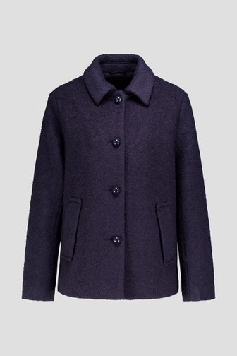 Le devant de Manteau court bleu foncé de Claude Arielle pour Femmes