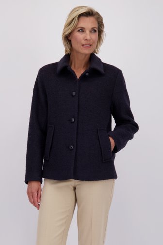 Le devant de Manteau court bleu foncé de Claude Arielle pour Femmes