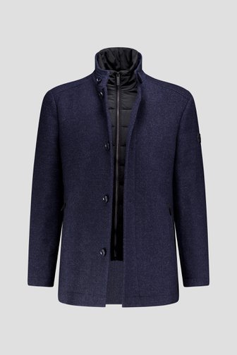 Le devant de Manteau en laine bleu de Dansaert Blue pour Hommes