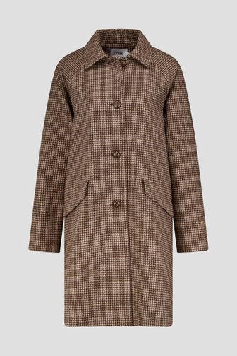 Le devant de Manteau marron à carreaux de Libelle pour Femmes