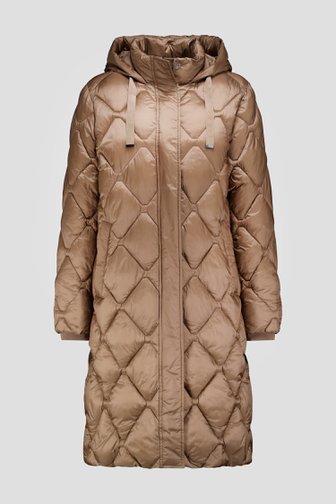 Le devant de Manteau matelassé brun mi-long de Claude Arielle pour Femmes