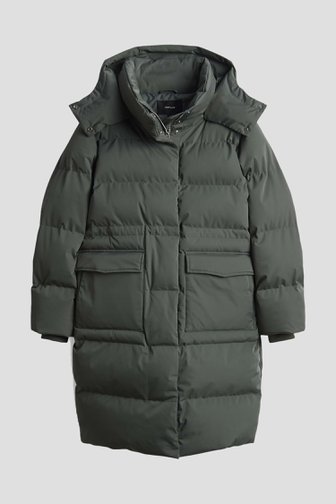 Le devant de Manteau matelassé kaki mi-long de Opus pour Femmes