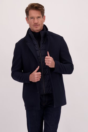 Le devant de Manteau navy à effet superposé de Dansaert Blue pour Hommes