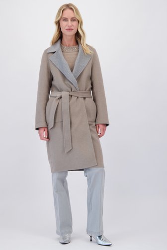 Le devant de Manteau réversible beige et gris de D'Auvry pour Femmes