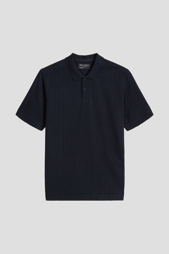 Productfoto 1 van Marineblauwe katoenen polo door Marc O'Polo voor Heren