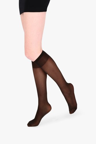 Mi-bas marron - 35 den - 2 paires de Liberty Island pour Femmes