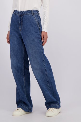 Voorkant van Middenblauwe jeans - Wide leg fit door Liberty Island Denim voor Dames