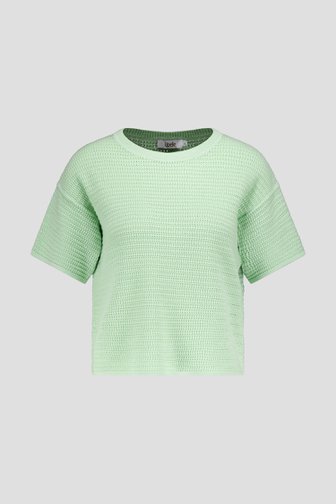 Voorkant van Mintgroene trui met crochetlook door Libelle voor Dames