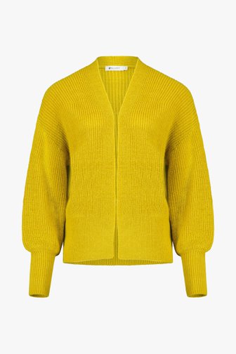 Mosterdgele cardigan met ballonmouwen van D'Auvry voor Dames