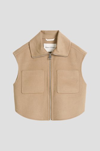 Voorkant van Mouwloze camelkleurige vest door Marc O'Polo voor Dames