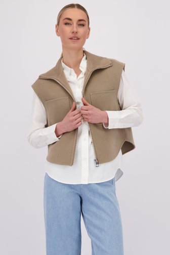 Voorkant van Mouwloze camelkleurige vest door Marc O'Polo voor Dames