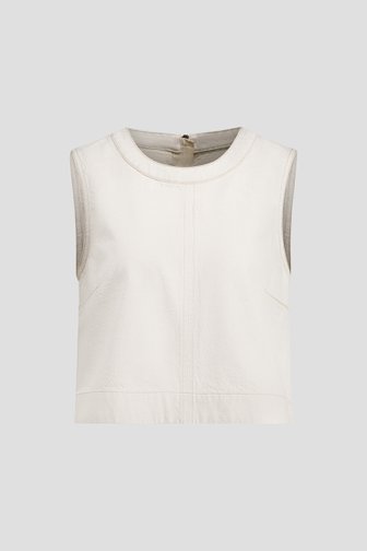 Voorkant van Mouwloze ecru blouse door Liberty Island Denim voor Dames