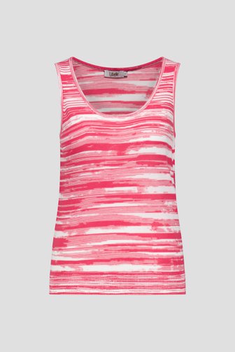 Mouwloze top met rood-witte strepen van Libelle voor Dames