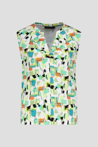 Mouwloze top met V-hals en groene print van Claude Arielle voor Dames