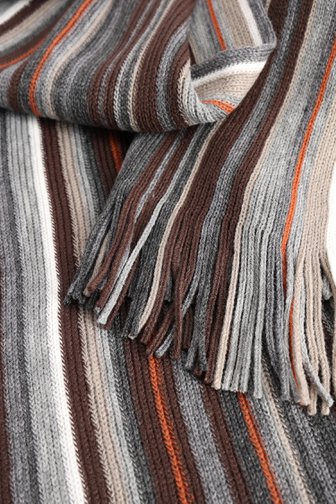 Voorkant van Multi-color sjaal met gestreept motief door Liberty Island voor Heren