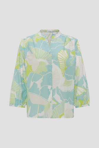 Muntgroene blouse met bloemenprint van Opus voor Dames