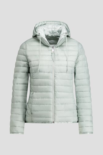 Productfoto 1 van Muntgroene gewatteerde jas met afneembare kap door Barbara Lebek voor Dames