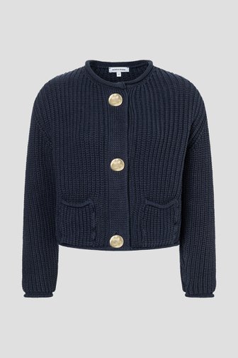 Photo produit 1 de Navy gebreide cardigan met detailknopen de More & More pour Femmes