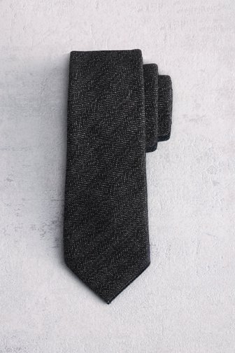 Voorkant van Navy gemêleerde das door Liberty Island voor Heren