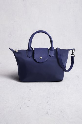 Voorkant van Navy handtas met leather look afwerking door Liberty Island voor Dames