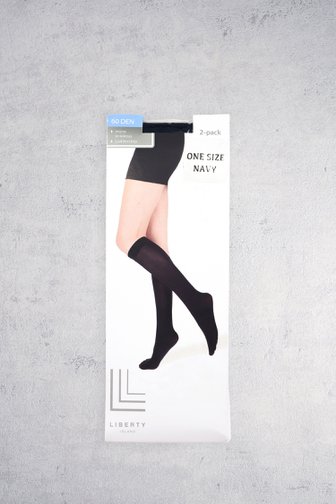 Voorkant van Navy kniekousen - 60 den - 2 paar door Liberty Island voor Dames